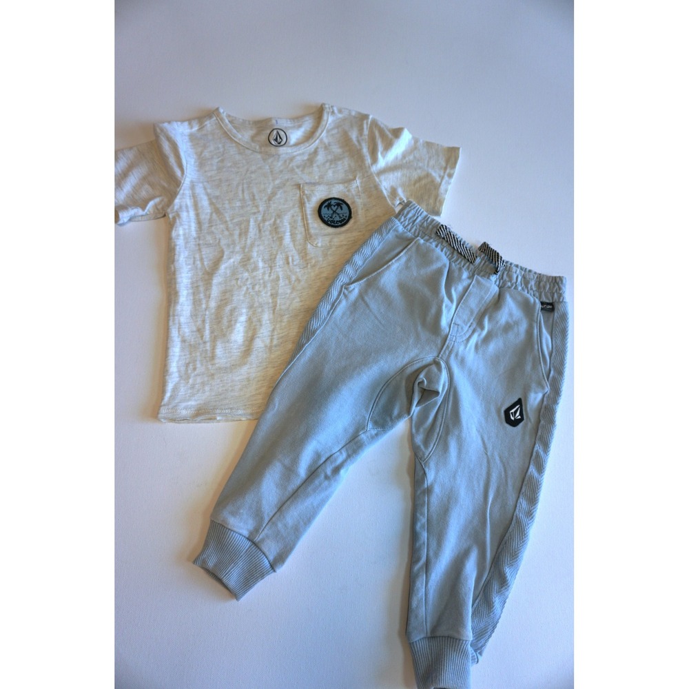 Volcom Boys 2pc Set Oatmeal Heather T-Shirt and Joggers BA566VBH2 2T